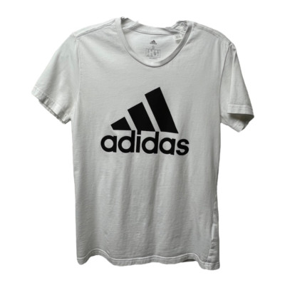 ★ adidas★ V-neck short sleeve tee cream white black KF031 Adidas Mens Graphic T-Shirt White Black Short Sleeve Crew