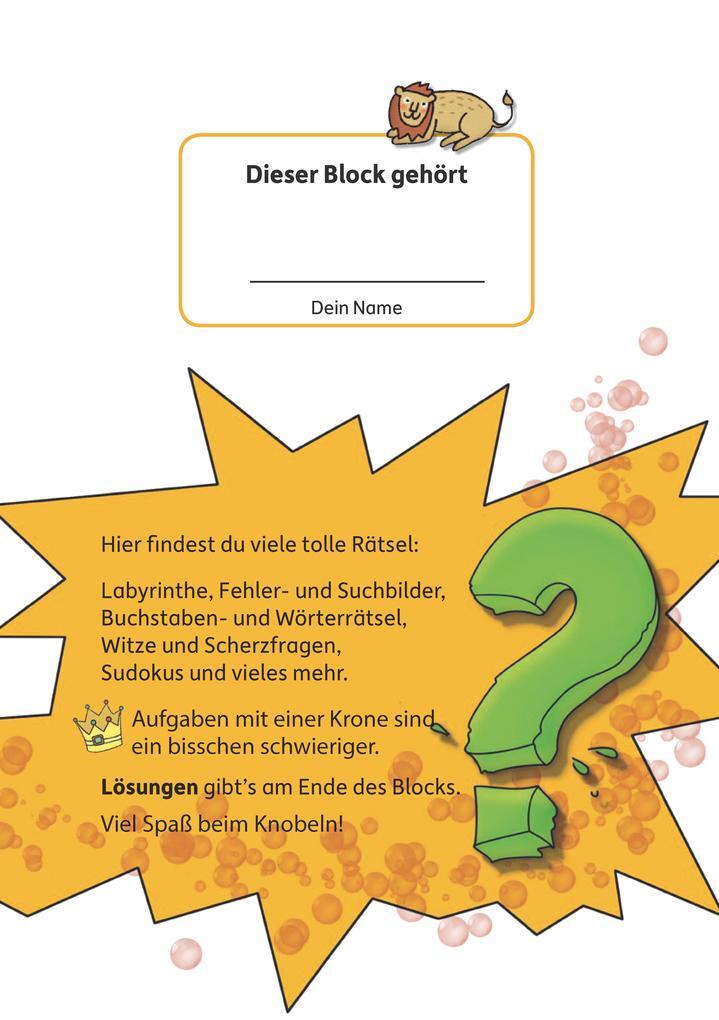 Thumbnail - Rätselblock Ab 7 Jahre, Band 1, A5-block | Agnes Spiecker | 2021 |