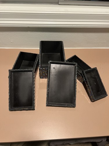 Seaglass Jewelry/Keepsake Nesting Box Imax Corp Handcrafted Pre-owned. 3 pc. - Picture 4 of 7