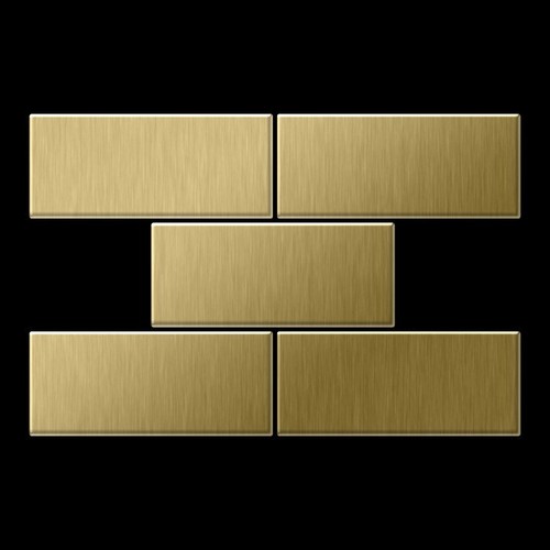 Mosaik Fliese massiv Metall Titan gebürstet gold 1,6mm stark Subway-Ti-GB - Picture 3 of 6