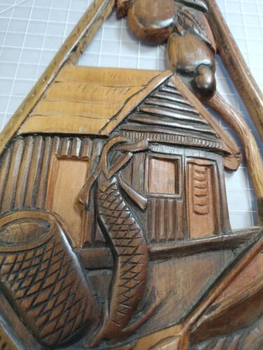 Brazilian Amazon River South America Souvenir Wood Highly Detailed Carved Art - Picture 4 of 8