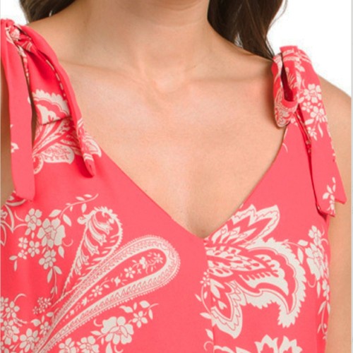 Neu mit Etikett Vince Camuto Damen-Overall Paisley-Druck Fliege Träger hohes niedriges Bein S, M, L - Bild 3 von 8