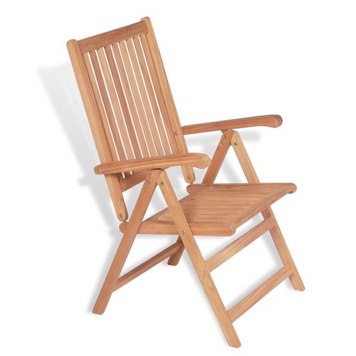 NNEVL Reclining Garden Chairs 2 pcs Solid Teak Wood - Picture 2 of 8