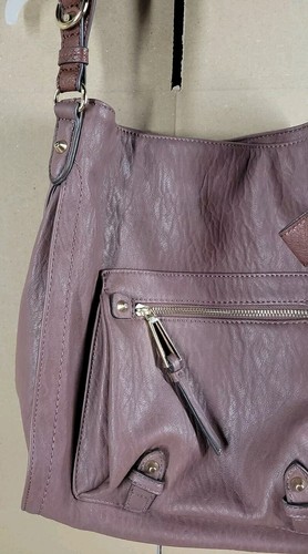 Jessica Simpson Unique Purple Distressed Shoulder HandBag Animal Print Bow Tote - Picture 5 of 18