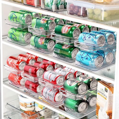 Stackable Soda Can Organizer Metal Can Dispenser Racks for Kitchen Pantry - Picture 4 of 7
