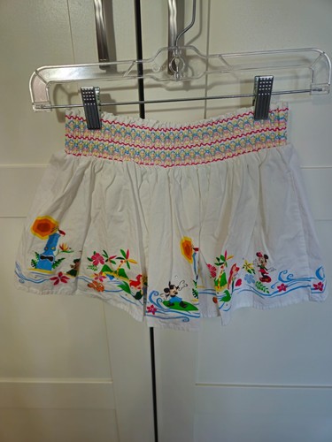 Disney Girls White Hawaiian Theme Skirt -  Mickey Ariel Lilo Nemo -  Size Small - Picture 1 of 6