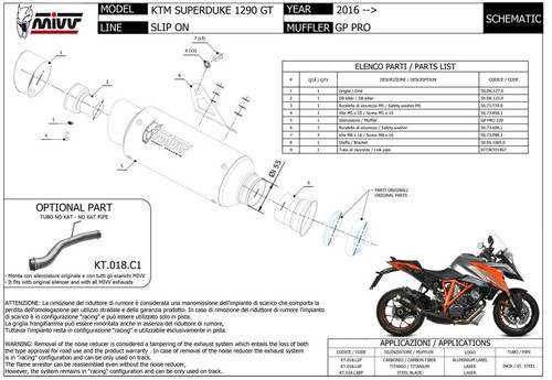 MIVV GP PRO SCHWARZER EDELSTAHL-SCHALLDÄMPFER FÜR KTM 1290 SUPER DUKE GT 2016- - Bild 4 von 4