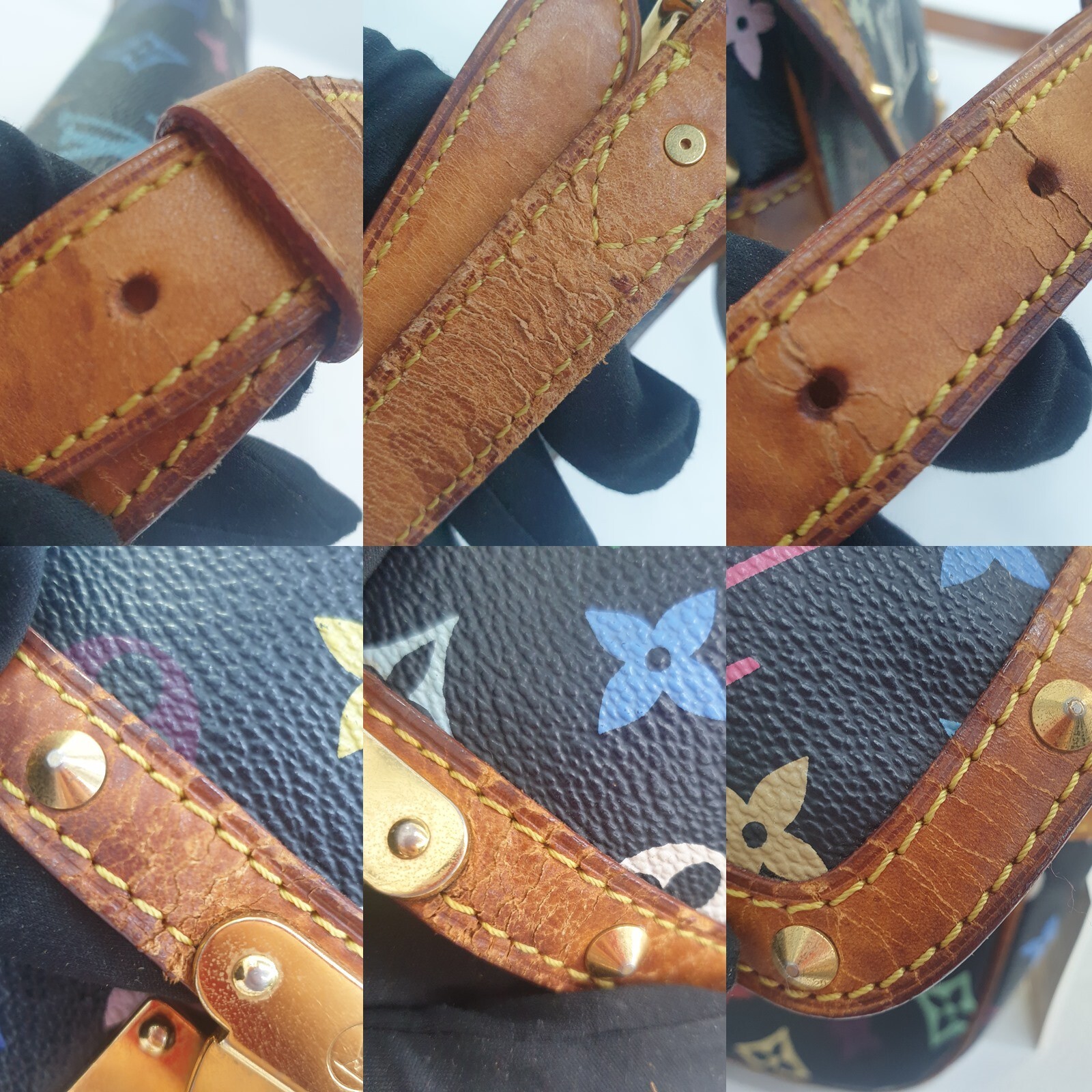 Authentic Louis Vuitton Sologne Monogram Multicolor Noir M92639 Repair ALA627 - Picture 11 of 12