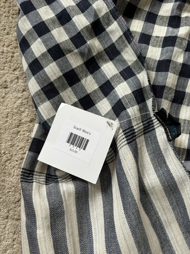 Sak Saum "For Freedom" Scarf 100% Cotton Dark Blue 25"x36" Unisex - NWT - Picture 5 of 8