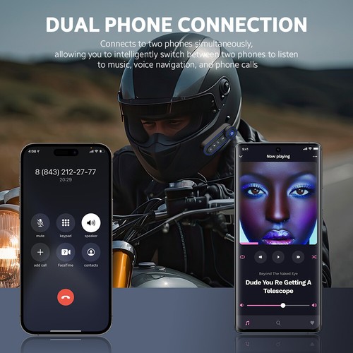 2X Motorcycle Helmet Bluetooth Headset w/ FM Radio Wireless Headphone Waterproof - Picture 7 of 17