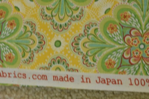 26" Long, Green & Pink Floral Lattice on Yellow, Moda, Jung, Japan, V398 - Picture 7 of 8