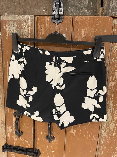Oasis Shorts Hot Pants Black Mix Floral Print Cotton Blend Summer Holiday 12 - Picture 10 of 14
