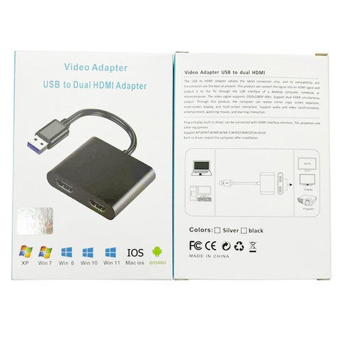 USB-C-Dockingstation, 4K-HD-Dockingstation, Dual-Screen, 2 Anschlüsse für Mobilt - Bild 9 von 12