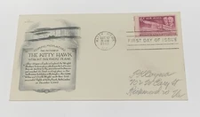 Commemorating Return of "The Kitty Hawk" Wright Brothers Plane Mail Cover 1949