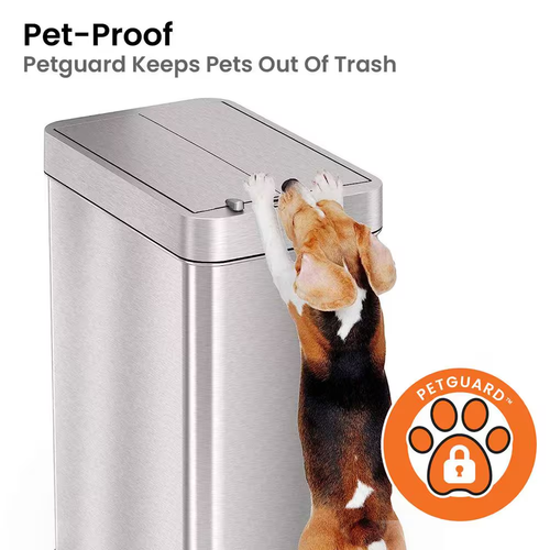 Sensor Trash Can 18 Gal. Stainless Steel Wings Open AbsorbX Odor Filter PetGuard - 第 3/6 張圖片