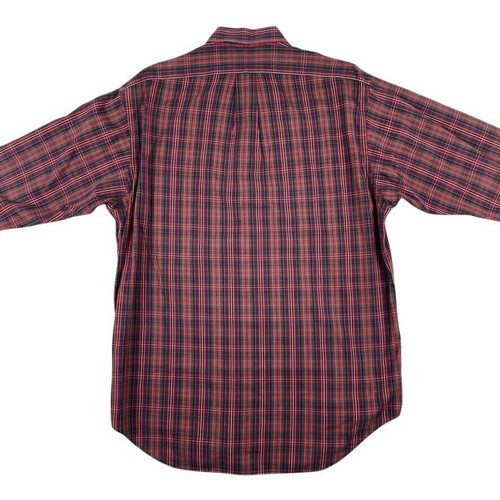 Polo Ralph Lauren Hemd Herren M rot grün Tartan kariert Button Down Big Shirt Vintage - Bild 3 von 8