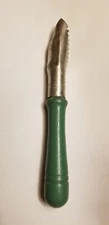 Vintage green wood handle apple peeler corer