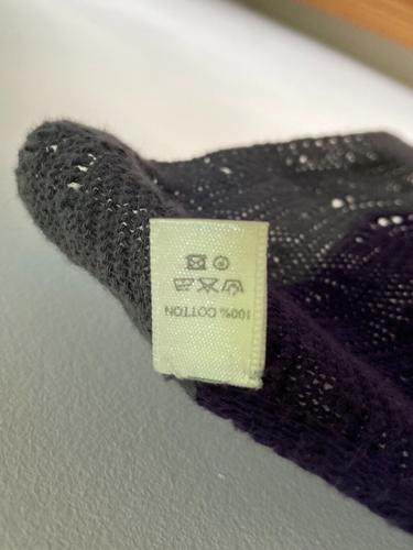 Acova Anthology Baumwollschal blau mit rosa Blumen neu Spitzenstrick - Bild 7 von 7