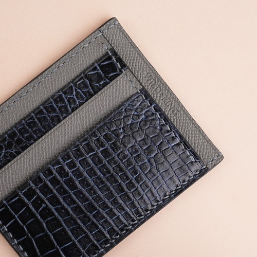 Alligator Leather Card Holder - Lightning Pattern - Picture 10 of 26