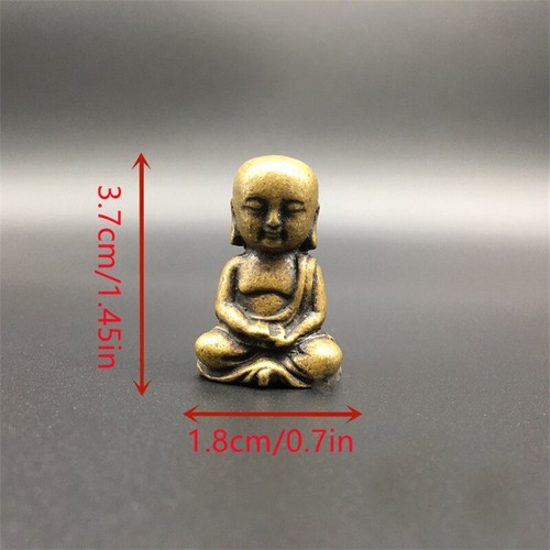 Messing Antik Buddha Statue Vintage Mini Ornament Figur Sehnen Sammlung - Bild 3 von 6