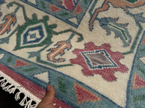 8x10 COLORFUL OUSHAK RUG PINK HANDMADE handwoven oriental modern NEW soft blue - Picture 17 of 19