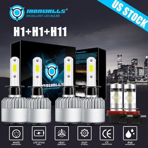 H1 H11 LED Headlight High Low Beam Fog Light 6000K For Honda CR-V 2005 2006 CRV - Picture 1 of 12