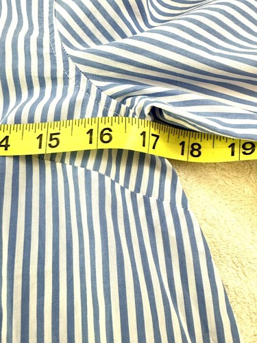 Blusa J Crew Crewcuts XL (12-14) Niñas Detalle Volantes Azul Blanco Rayas Nueva con Etiquetas - Imagen 8 de 10