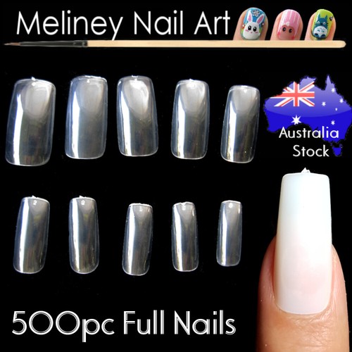 500/600pc Full Cover False Nails Square Short Long Fake Nail Tips Coffin Almond - Picture 7 of 50