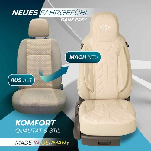 Fundas de asiento de autocaravana adecuadas para Jayco Greyhawk Camper (beige) - Imagen 6 de 13