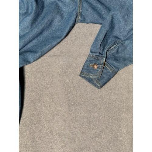 CBK Classics Denim Shirt Women’s Medium Blue Floral Western Lace Long Sleeve VTG - Picture 15 of 16