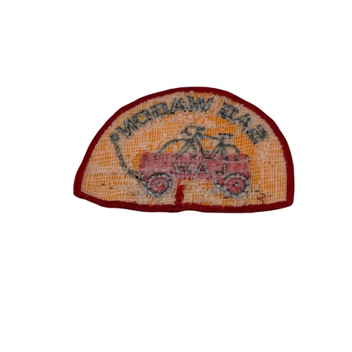 Vintage Sag Wagon Red Bicycle Team Cycling Bike Patch L.A.W. - Picture 2 of 2