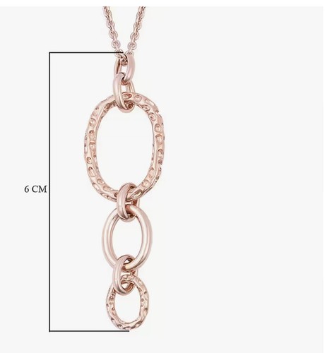 Collar largo con gota Rachel Galley enchapado en oro rosa plata de ley eslabón del océano - Imagen 3 de 9