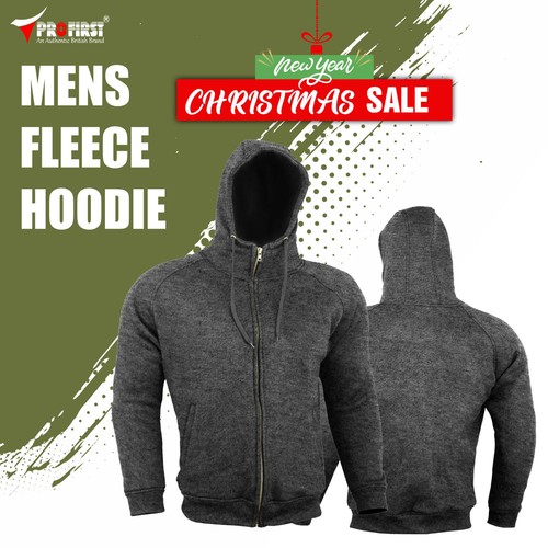 Mens Zip Up Hoodie Zipped Hoody Fleece Plain Sweatshirt Hooded XS-5XL - Picture 10 of 15