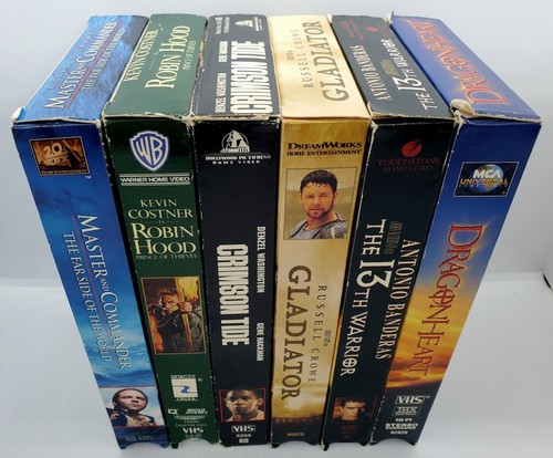 Vintage LOT of 6 (VHS) Gladiator DragonHeart 13th Warrior Crimson Tide Robinhood - Picture 2 of 23
