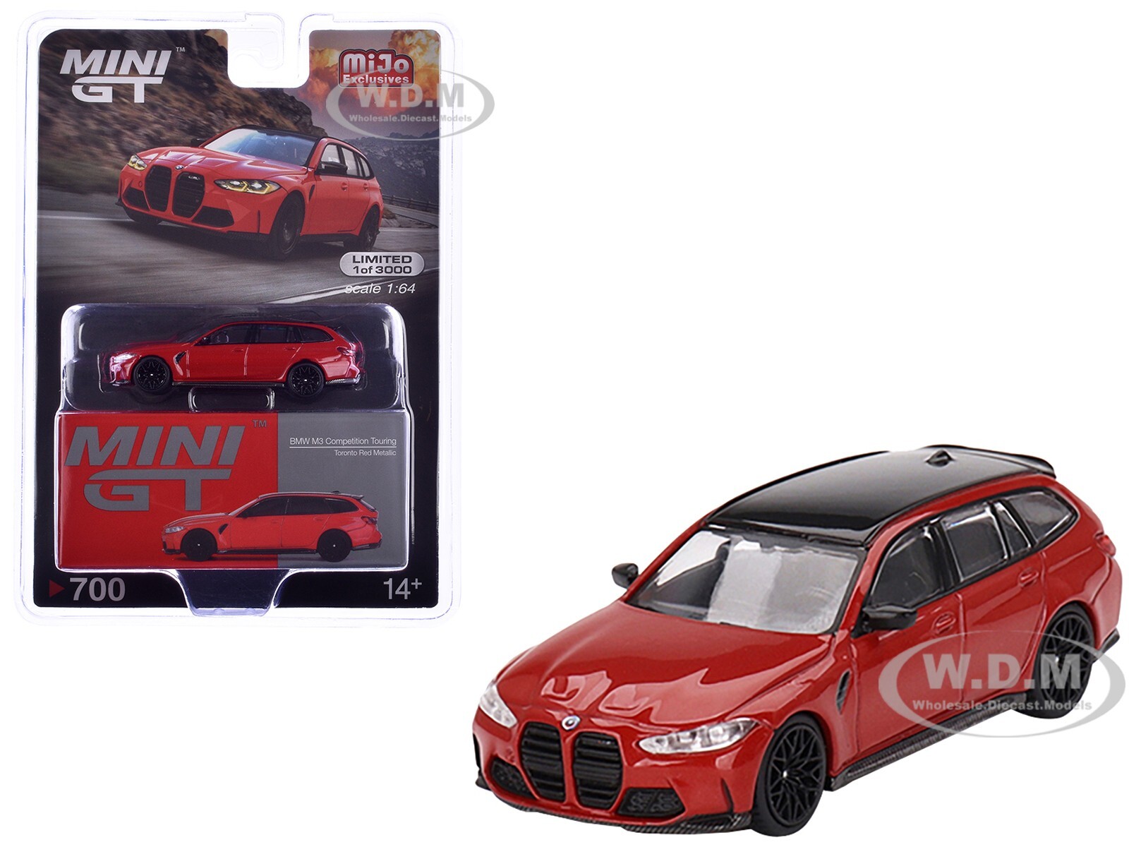 МОДЕЛЬ BMW M3 COMPETITION TOURING TORONTO RED 1/64, ИЗГОТОВЛЕННАЯ НА ЗАКАЗ КОМПАНИЕЙ MINI GT MGT00700
