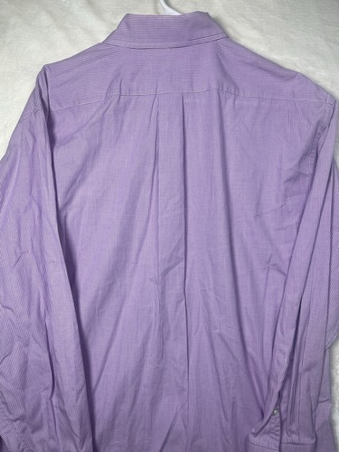 Vintage Saks Fifth Avenue Men’s Lavender Button Up Shirt Long Sleeve 16.5 32/33 - Picture 16 of 17