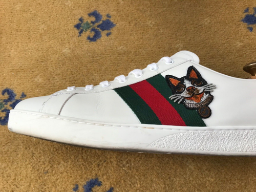 Gucci Ace Trainers Sneaker Shoes Cat Dog Web Green Red Mens US 13 UK 12.5 46.5