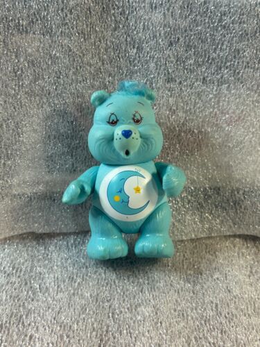 Kenner Care Bears BEDTIME BEAR 3,5" PVC Posable Blue Moon Star Sleeping T-43