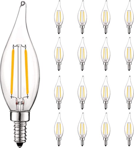 E12 Base Vintage Edison Candelabra LED Bulbs - Energy-Saving Warm Light, 16 Pack - Picture 3 of 8