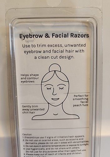 Hoja de afeitar facial y cejas recortadora de cabello facial herramienta de dermaplaning 2 piezas - Imagen 5 de 6