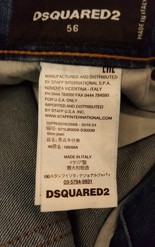 56 New Inch Jeans Genuine Size Shorts Mens 36 Dsquared2 Rrp Waist qqRpw7Y