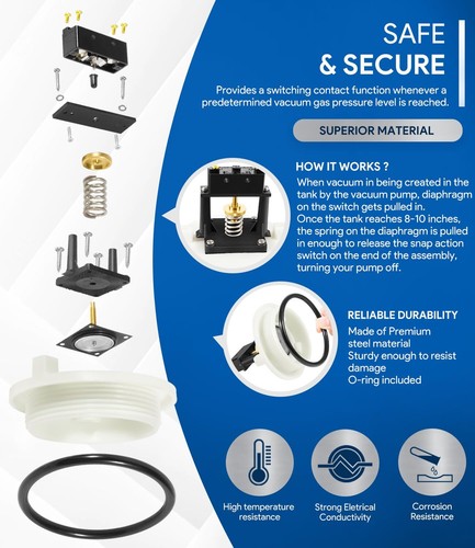 Kit de interruptor de tanque de vacío para Dometic 385318032 317729100 317729200 - Imagen 4 de 9