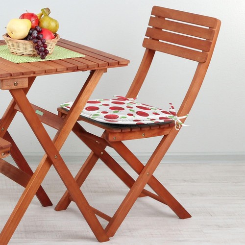 Fruits Chair Seating Cushion, Warm Colored Cartoon Style Red Apples Taste Foo... - Picture 5 of 6
