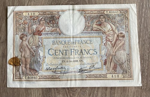 100 Francs Merson vom 06.10.1938 im Zustand (8) "
