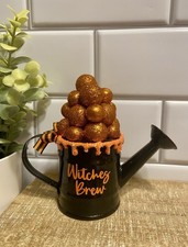 Cute HALLOWEEN Mini Watering Can Tiered Tray Decoration WITCHEW BREW Cauldron