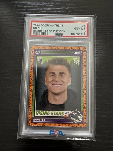 2024 Panini Score-A-Treat - Rising Stars Bo Nix #4 Orange Pumpkins (RC) PSA 10