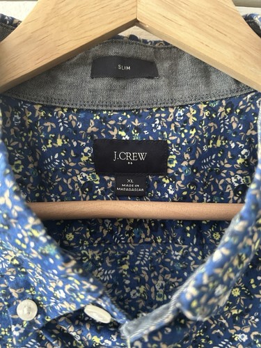 J Crew Men's Button-down Short Sleeve Shirts Size XL Slim Floral Flex Washed - Picture 3 of 5