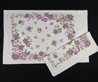 Pair Printed Pillowcases Purple Flowers 32" x 20" Cottagecore Vintage