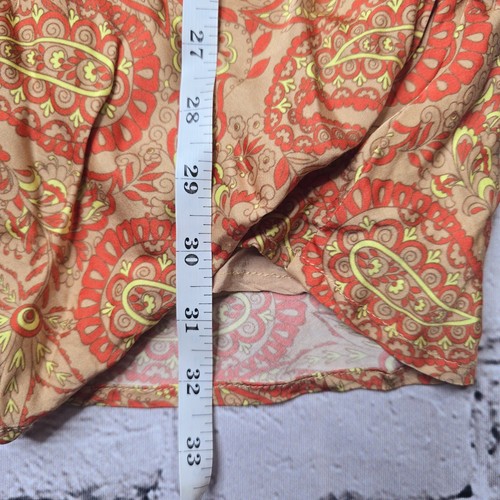 Song Of Style herbstlich rot goldgelb Paisley Print gerader langer Rock Small - Bild 7 von 9