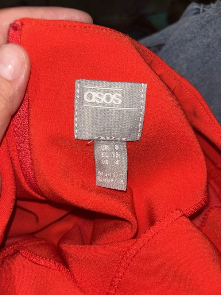 ASOSWomen's Red Puff Sleeve Midi Pencil Dress - Image 3 of 4